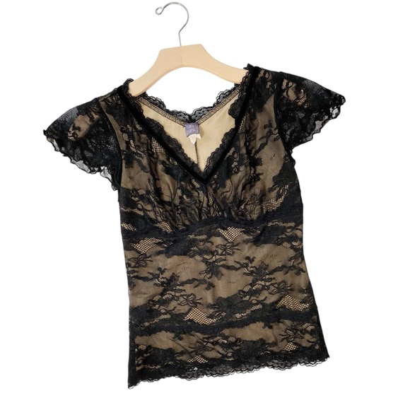 VINTAGE HANKY PANKY Lace Top - Picture 1 of 5